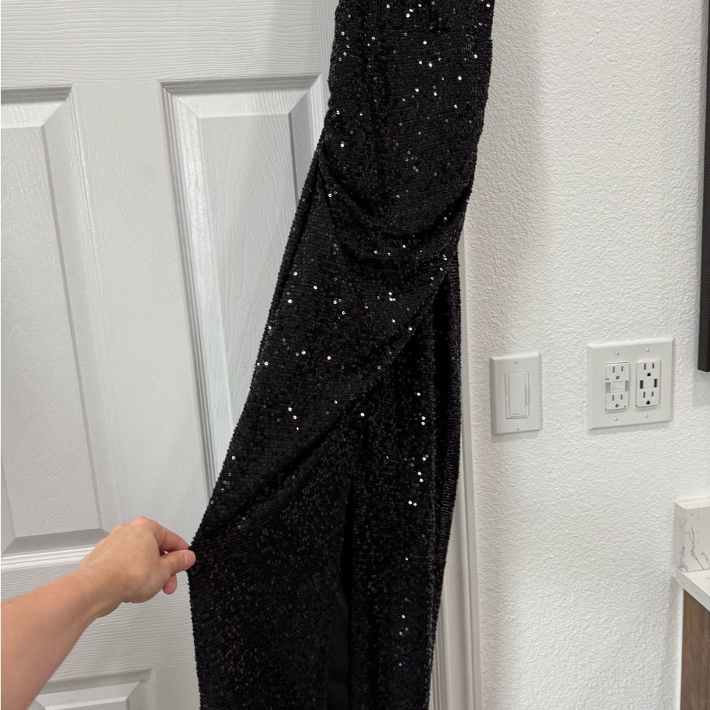 Black Sequin Evening Gown